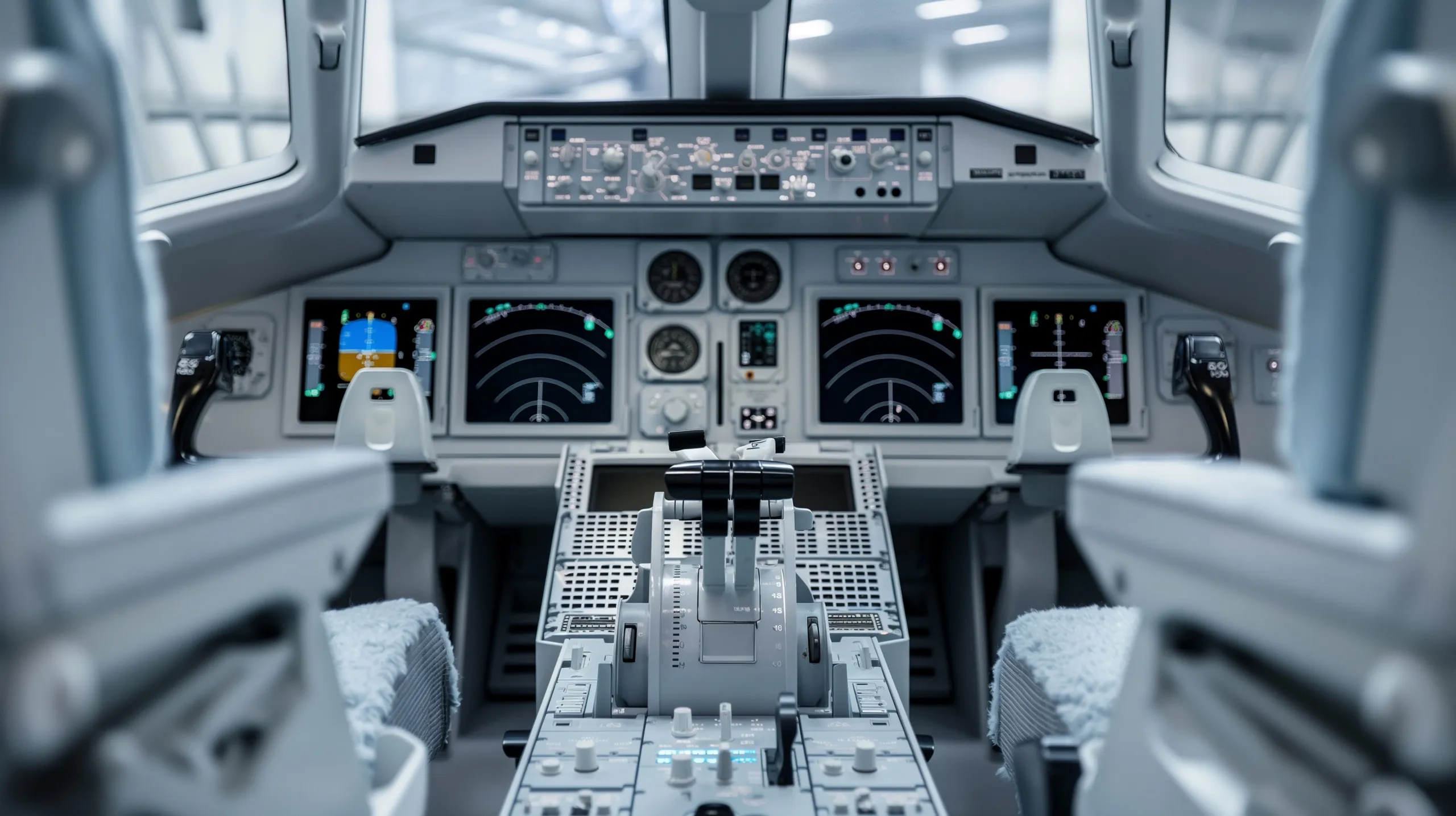 Cockpit view of an aircraft